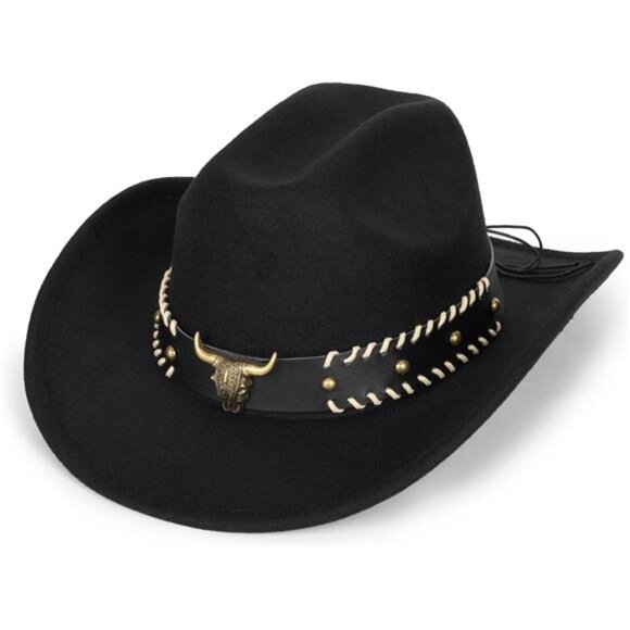 Western Cowboy Hat Classic Black5 - Picture 1 of 5
